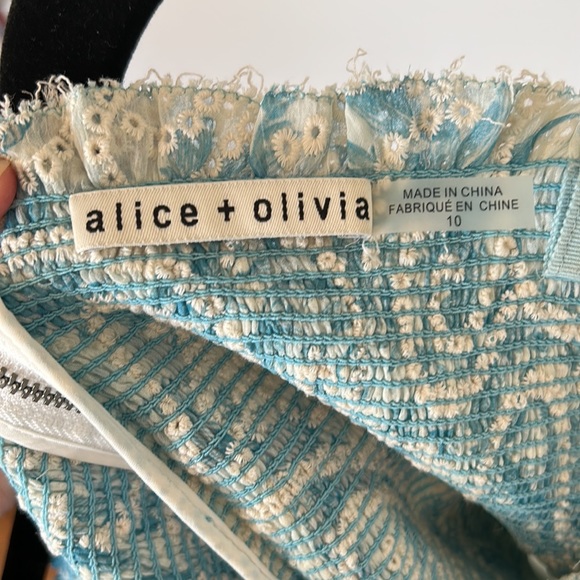 Alice + Olivia Jocelyn Smock Mini Dress Size 10 - Picture 8 of 9